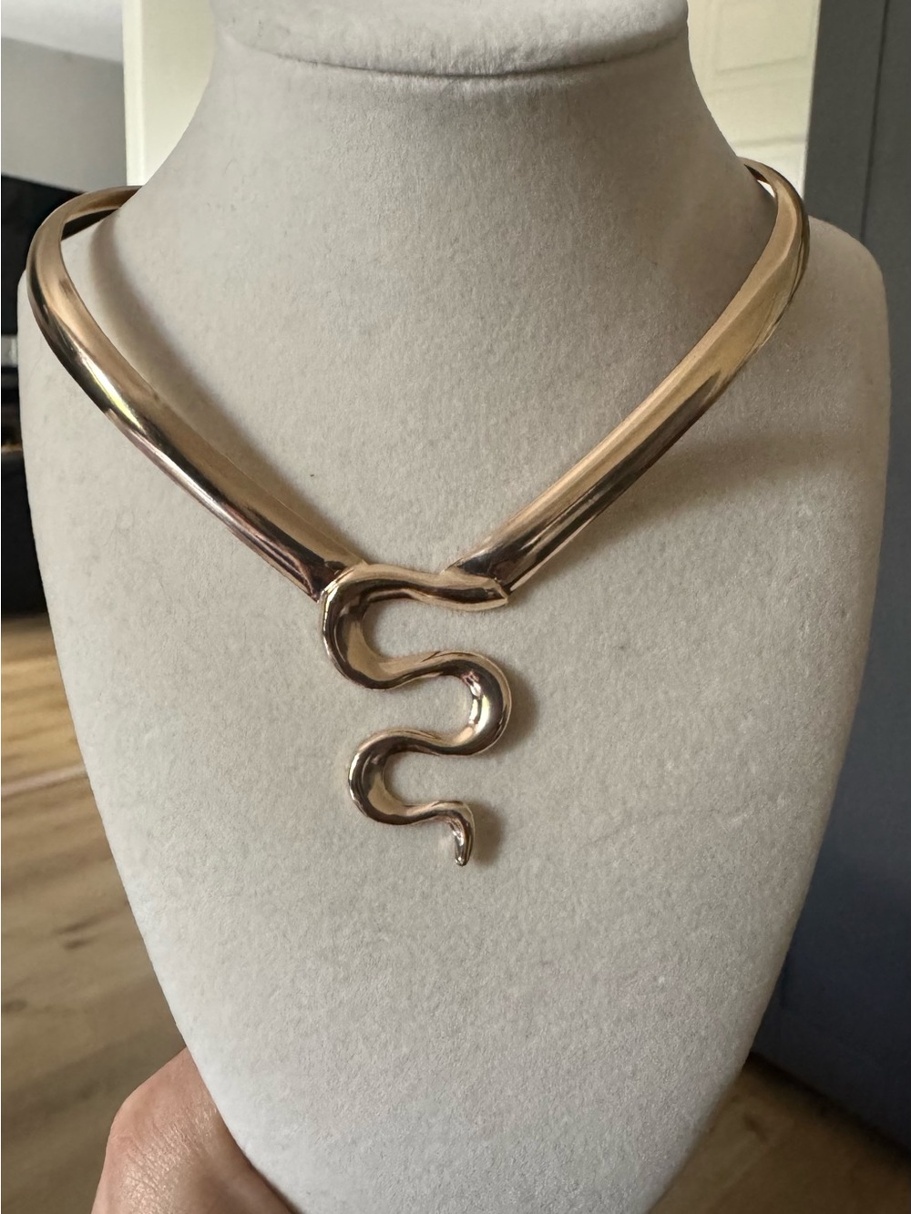 Gold-Tone Snake Pendant Choker Necklace - Women's Jewelry